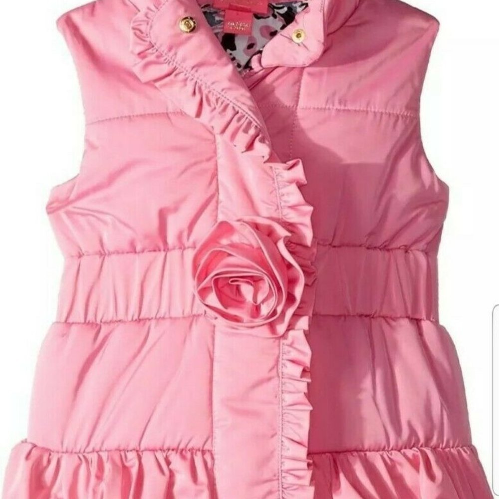 Lilly Pulitzer CAYLEE Girl's XL Pink Puffer Vest